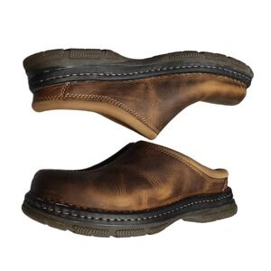 Bass Stagg Clogs Mens Size 7.5M Brown Upper Leather Comfort Closed Toe Slip On